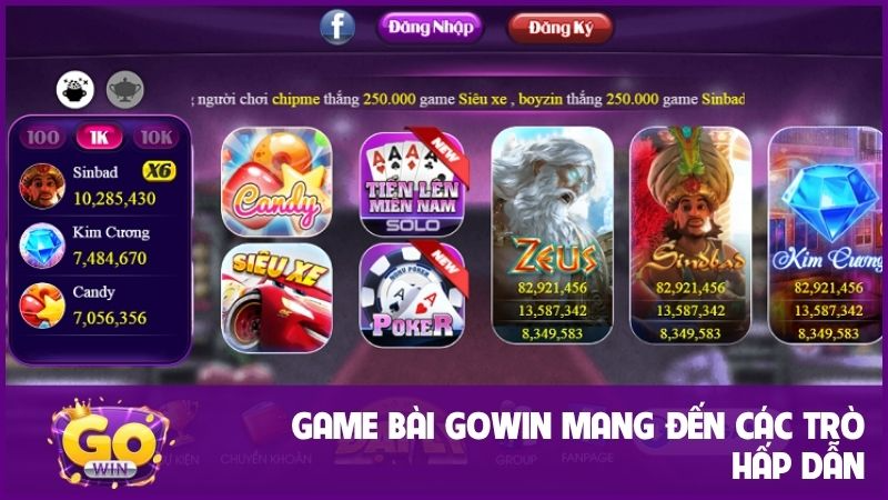GOWIN - Đỉnh cao giải trí, cơ hội hốt bạc khủng 2025 18 Game bài GOWIN mang đến các trò đánh bài tây dễ chơi