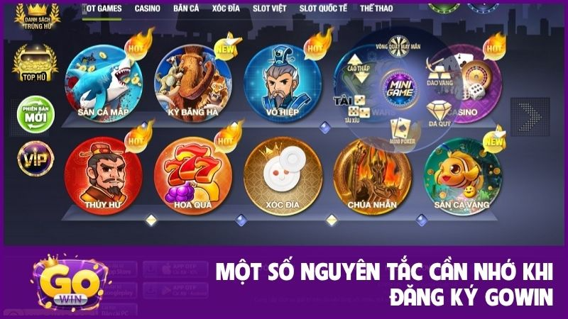 Hướng dẫn đăng ký GOWIN - Quy trình ghi danh chi tiết 2 Một số nguyên tắc cần lưu tâm khi đăng ký